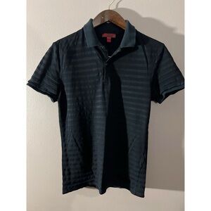 Burberry Black Polo Shirt with Textured Knit Design